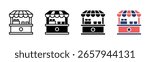 Food Booth icon sheet multiple style collection
