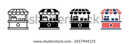 Food Booth icon sheet multiple style collection