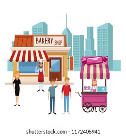 Food booth and shops