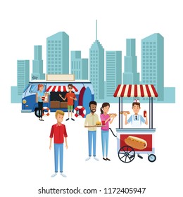 Food booth and shops