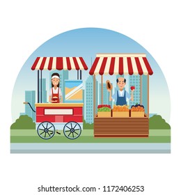 Food booth and shops