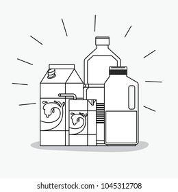 food bottles purchases monochrome silhouette
