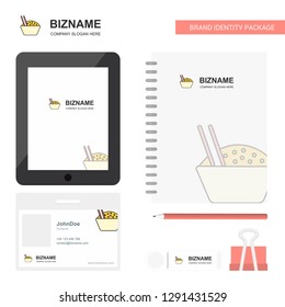 Food bowl Business Logo, Tab App, Diary PVC Employee Card and USB Brand Stationary Package Design Vector Template
