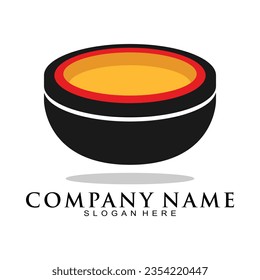 Food bowl illustration logo design vector
