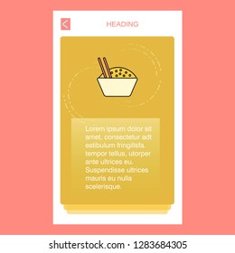 Food bowl mobile vertical banner design design. Vector