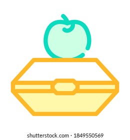 food in box color icon vector. food in box sign. isolated symbol illustration