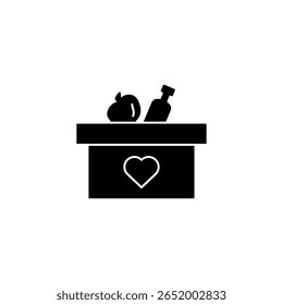 food box icon isolated sign symbol vector, simple black illustration for web and app..eps

