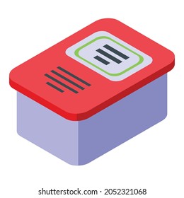 Food Box Icon Isometric Vector. Plastic Lunch Container. Meal Package