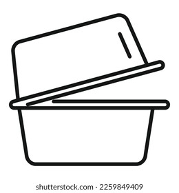 Food box icon outline vector. Eco recycle. Waste ocean