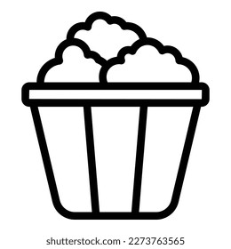 Food box icon outline vector. Chicken food. Fry crispy