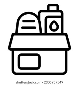 Food box icon outline vector. Room bunker. War danger