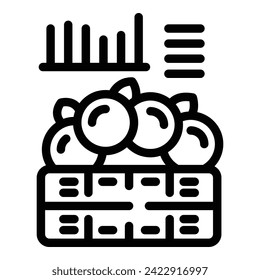 Food box icon outline vector. Farm food market. Market agronomy