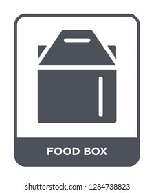 food box icon vector on white background, food box trendy filled icons from Bistro and restaurant collection, food box vector illustration