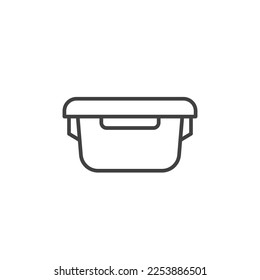 Food box line icon. Take away food container linear style sign for mobile concept and web design