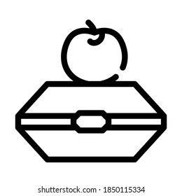 food in box line icon vector. food in box sign. isolated contour symbol black illustration