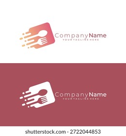 Logotipo de la caja de alimentos listo para ser entregado a destino, entrega Logotipos expresos