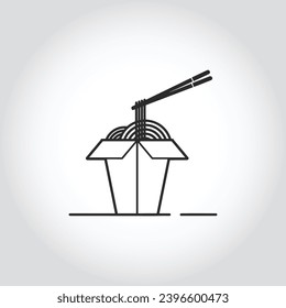 Food box minimal vector art Black and White 