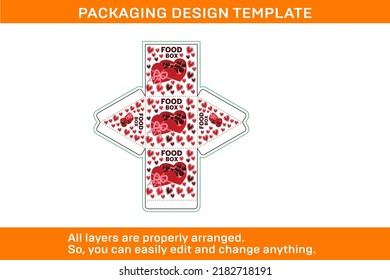 Food box packaging design template