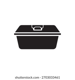 Food box vector icon in black solid flat design icon isolated on white background
