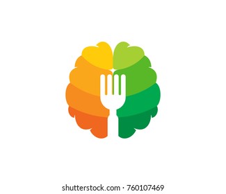 Food Brain Icon Logo Design Element