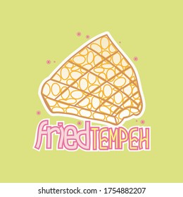 food brand logos or design printing for clothes with fried tempeh vector illustrations