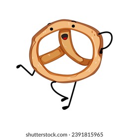food bread character cartoon. happy breakfast, cute wheat, comic menu food bread character sign. isolated symbol vector illustration