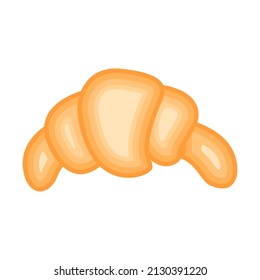 food bread croissant cartoon vector illustration isolated object 