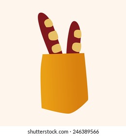 food bread flat icon elements,eps10