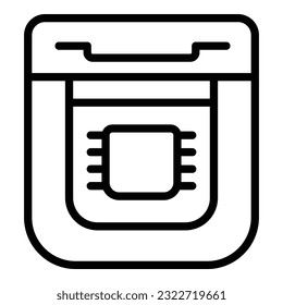 Food bread making icon outline vector. Breadmaker machine. Button control