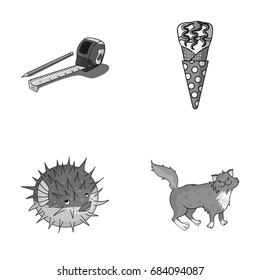 Food, breed and other monochrome icon in cartoon style.animal,building icons in set collection.