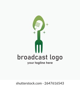 food broadcast logo design template, food and drink logos