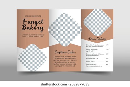 food brochure template, food menu, menu template, tri fold, brochure, 