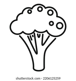 Food brocoli icon outline vector. Plant salad. Vegetable plant