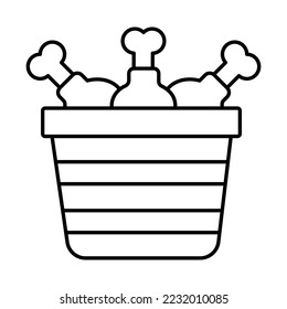 Icono del vector del cubo de alimentación editable completamente

