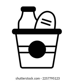 Food bucket  Vector Icon which can easily modify or edit

