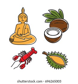 Food and Buddha statue