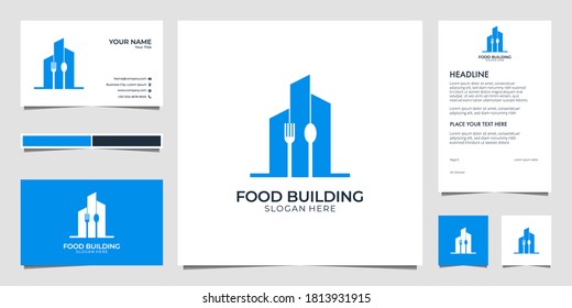 food building logo design and business card