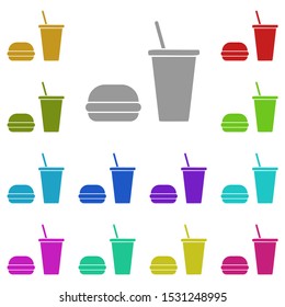 Food, burger, cup multi color icon. Simple glyph, flat vector of universal icons for UI and UX, website or mobile application