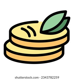 Food burger icon outline vector. Sugar agave. Natural plant color flat
