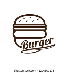 Food Burger logo vector. Burger emblem design. Food logo vector template.