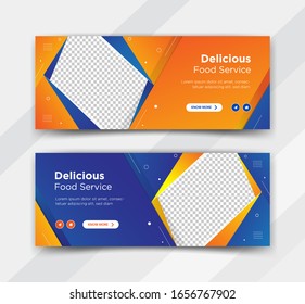 food, burger web banner template. Promotional banner for social media post, vector eps 10