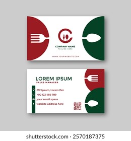 Food business card design template