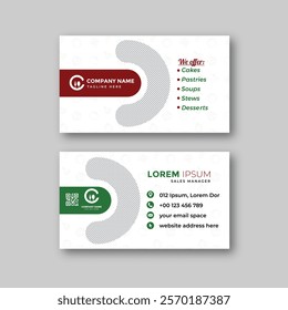 Food business card design template