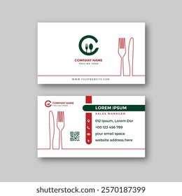 Food business card design template