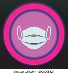 Food button, Mask on Pink and purple button vector illustration in black background for food choice maschine or web buttons collection banner
