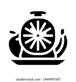food by hour glyph icon vector. food by hour sign. isolated contour symbol black illustration