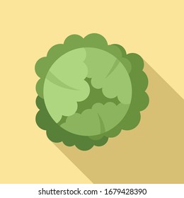 Food cabbage icon. Flat illustration of food cabbage vector icon for web design