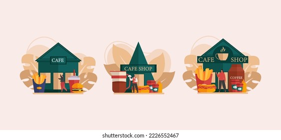Food at Cafe Flat Bundle Design
