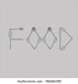 food cafe folk spoon vector graphics