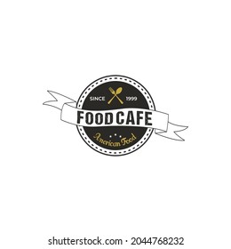 food cafe logo, icon , symbol.  vintage food cafe logo vector logotype on white background